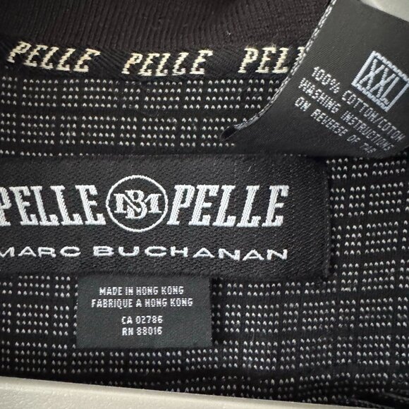 Vintage Pelle Pelle Crest Polo Shirt XXL Black Hip Hop Back Graphic Y2K - Picture 3 of 6